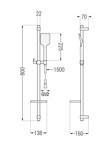 Mexen Royo DQ62 zestaw wannowy, złoty - 72213DQ62-50, 4 image