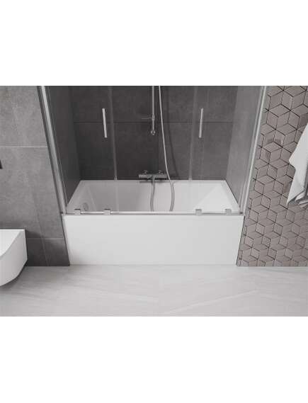 Mexen Velar Duo parawan nawannowy 2-skrzydłowy przesuwny 140 x 150 cm, transparent, chrom - 896-140-000-02-01, изображение 5