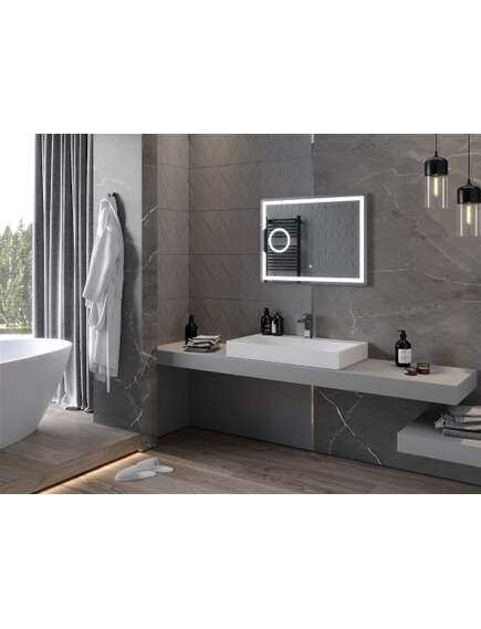 Mexen Onyx lustro łazienkowe podświetlane z lusterkiem kosmetycznym 80 x 60 cm, LED 6000K, antypara - 9813-080-060-611-00, 3 image