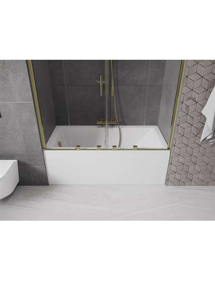 Mexen Velar Duo parawan nawannowy 2-skrzydłowy przesuwny 140 x 150 cm, transparent, złoty - 896-140-000-02-50, 4 image