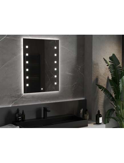 Mexen Ner lustro łazienkowe podświetlane 60 x 80 cm, LED 6000K, antypara - 9809-060-080-611-00, 2 image