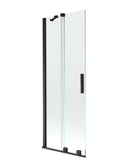 Mexen Velar parawan nawannowy 2-skrzydłowy przesuwny 75 x 150 cm, transparent, czarny - 896-075-000-01-70