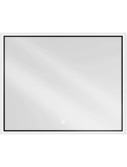 Mexen Erma lustro łazienkowe podświetlane 100 x 80 cm, LED 6000K, antypara, rama czarna - 9814-100-080-611-70