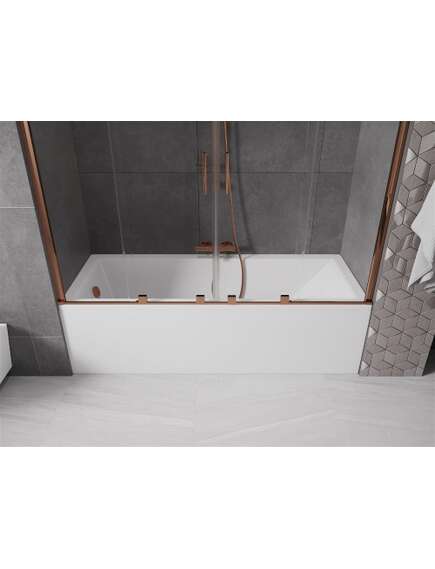 Mexen Velar Duo parawan nawannowy 2-skrzydłowy przesuwny 200 x 150 cm, transparent, różowe złoto - 896-200-000-02-60, изображение 4