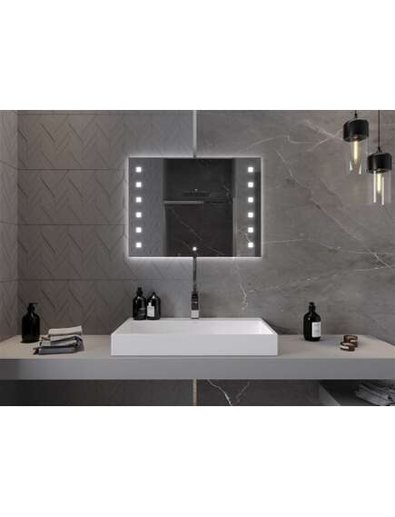 Mexen Ner lustro łazienkowe podświetlane 80 x 60 cm, LED 6000K, antypara - 9809-080-060-611-00, 4 image