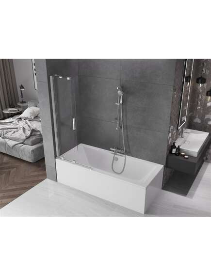 Mexen Velar parawan nawannowy 2-skrzydłowy przesuwny 80 x 150 cm, transparent, chrom - 896-080-000-01-01, изображение 3