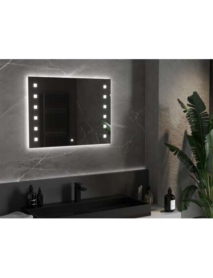 Mexen Ner lustro łazienkowe podświetlane 80 x 60 cm, LED 6000K, antypara - 9809-080-060-611-00, 2 image