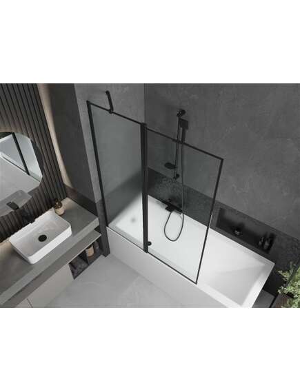 Mexen Flip parawan nawannowy 1-skrzydłowy 120 x 150 cm, czarny wzór, czarny - 894-120-101-70-70, изображение 3