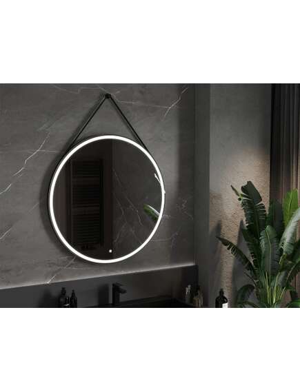 Mexen Reni lustro łazienkowe podświetlane, okrągłe 100 cm, LED 6000K, antypara, czarna rama - 9812-100-100-611-70, 2 image