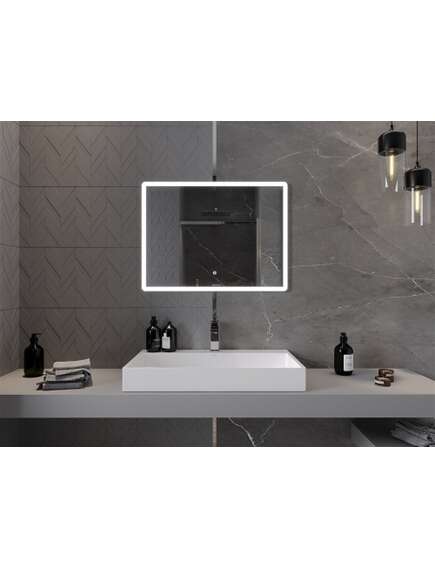 Mexen Navia lustro łazienkowe podświetlane 80 x 60 cm, LED 6000K, antypara - 9803-080-060-611-00, 4 image