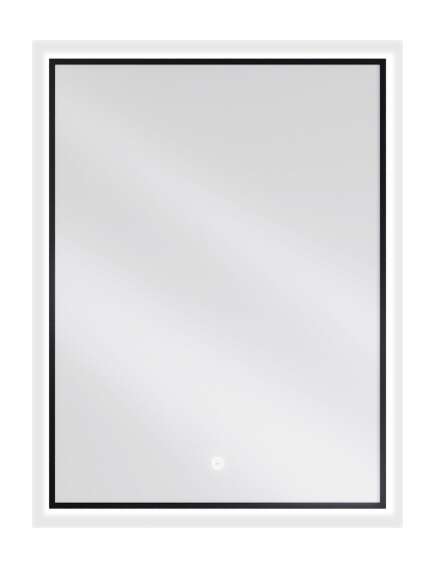 Mexen Erma lustro łazienkowe podświetlane 60 x 80 cm, LED 6000K, antypara, rama czarna - 9814-060-080-611-70