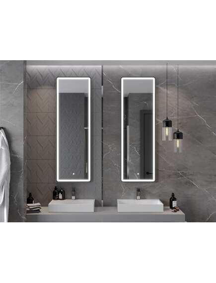 Mexen Coro lustro łazienkowe podświetlane 50 x 150 cm, LED 6000K, antypara, czarna rama - 9817-050-150-611-70, 4 image