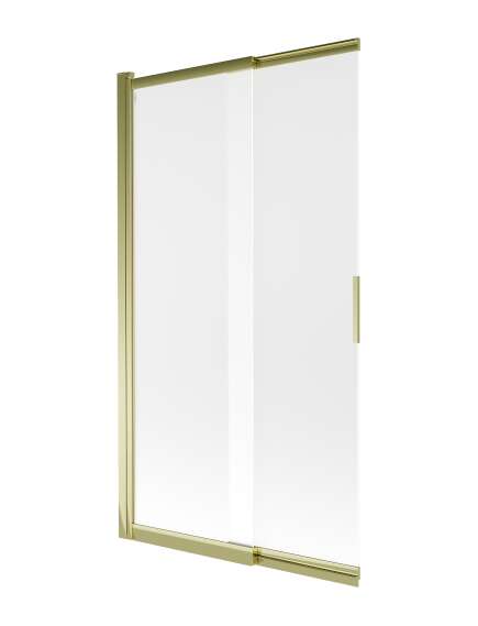 Mexen Fox parawan nawannowy 2-skrzydłowy przesuwny 100 x 150 cm, szron, złoty - 891-100-002-50-30