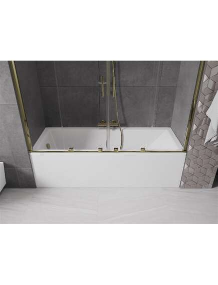 Mexen Velar Duo parawan nawannowy 2-skrzydłowy przesuwny 180 x 150 cm, transparent, złoty - 896-180-000-02-50, изображение 4