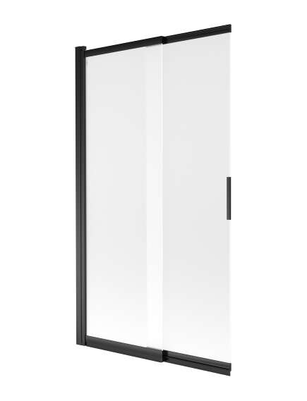 Mexen Fox parawan nawannowy 2-skrzydłowy przesuwny 100 x 150 cm, szron, czarny - 891-100-002-70-30