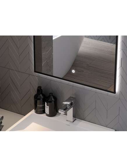 Mexen Erma lustro łazienkowe podświetlane 50 x 70 cm, LED 6000K, antypara, czarna rama - 9814-050-070-611-70, 5 image
