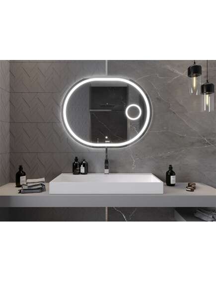 Mexen Umba lustro łazienkowe podświetlane z lusterkiem kosmetycznym 100 x 80 cm, LED 6000K, antypara - 9822-100-080-611-00, изображение 4