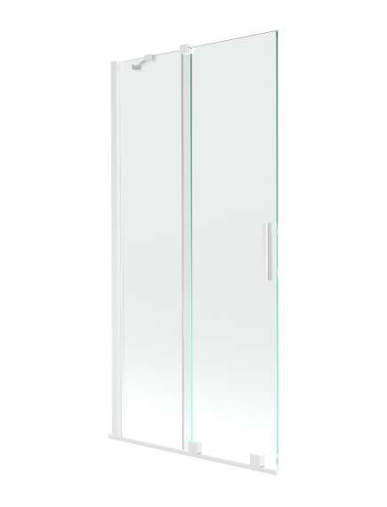 Mexen Velar parawan nawannowy 2-skrzydłowy przesuwny 90 x 150 cm, transparent, biały - 896-090-000-01-20