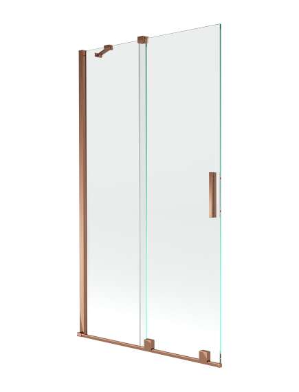 Mexen Velar parawan nawannowy 2-skrzydłowy przesuwny 100 x 150 cm, transparent, różowe złoto - 896-100-000-01-60