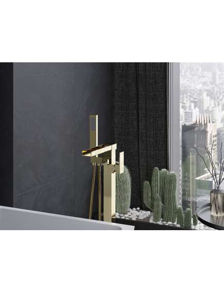 Mexen Algar wolnostojąca bateria wannowa, złota - 75733-50, изображение 3