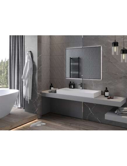 Mexen Erma lustro łazienkowe podświetlane 100 x 80 cm, LED 6000K, antypara, rama czarna - 9814-100-080-611-70, 3 image