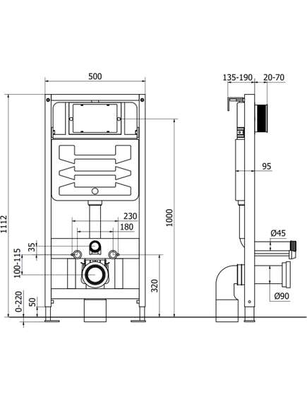 Mexen zestaw podtynkowy WC stelaż Fenix Slim z miską WC Lena, czarny mat - 6103322XX85, 2 image