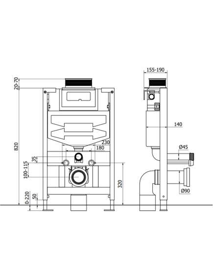 Mexen zestaw podtynkowy WC stelaż Fenix XS-U z miską WC Lena, czarny mat - 6853322XX85, изображение 2