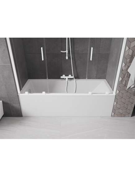 Mexen Velar Duo parawan nawannowy 2-skrzydłowy przesuwny 200 x 150 cm, transparent, biały - 896-200-000-02-20, изображение 5