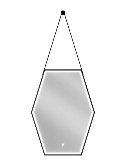 Mexen Orla lustro łazienkowe podświetlane 60 x 80 cm, LED 6000K, antypara, czarna rama - 9815-060-080-611-70