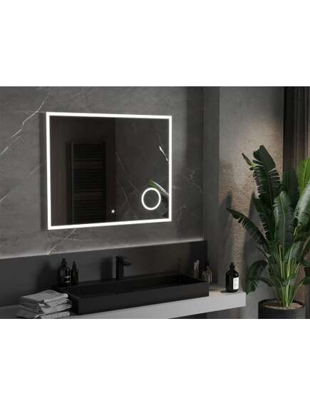 Mexen Kala lustro łazienkowe podświetlane z lusterkiem kosmetycznym 100 x 80 cm, LED 6000K, antypara - 9820-100-080-611-00, изображение 2