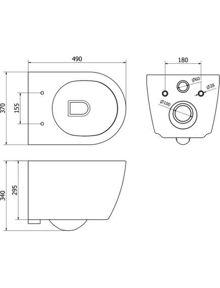 Mexen zestaw podtynkowy WC stelaż Fenix XS-U z miską WC Carmen, czarny mat - 6853388XX85, изображение 3