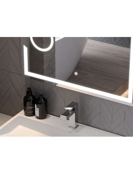 Mexen Onyx lustro łazienkowe podświetlane z lusterkiem kosmetycznym 80 x 60 cm, LED 6000K, antypara - 9813-080-060-611-00, 4 image