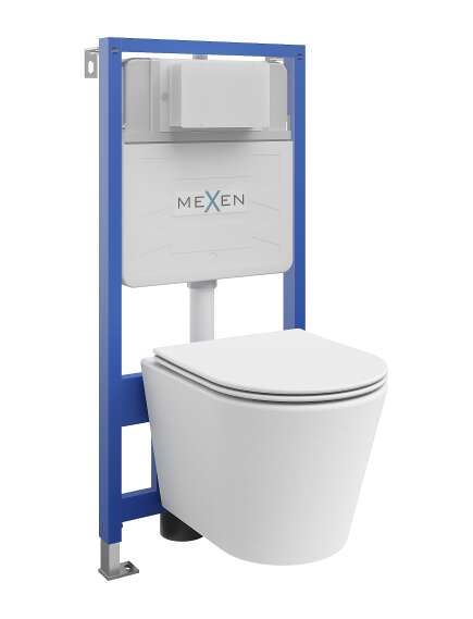 Mexen zestaw podtynkowy WC stelaż Fenix Slim z miską WC Rico i deską wolnoopadającą, biały mat - 61030724001
