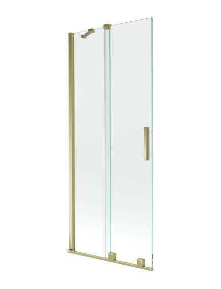 Mexen Velar parawan nawannowy 2-skrzydłowy przesuwny 85 x 150 cm, transparent, złoty - 896-085-000-01-50
