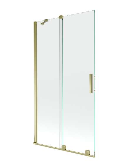 Mexen Velar parawan nawannowy 2-skrzydłowy przesuwny 100 x 150 cm, transparent, złoty - 896-100-000-01-50