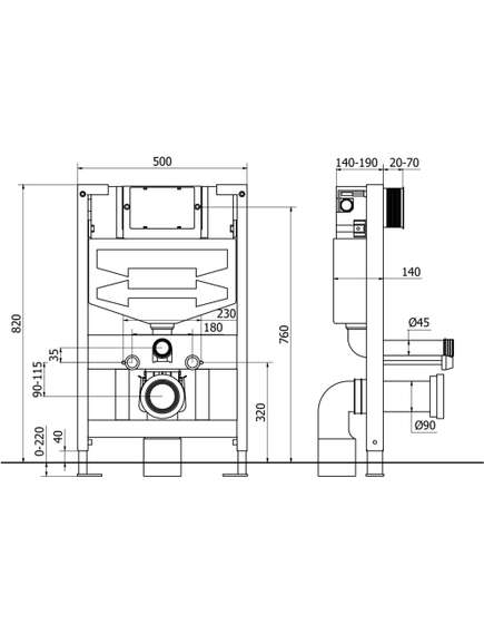 Mexen zestaw podtynkowy WC stelaż Fenix XS-F z miską WC Margo, biały - 6803342XX00, 2 image