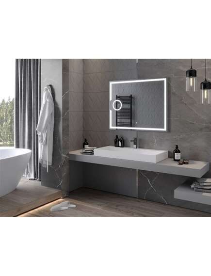 Mexen Onyx lustro łazienkowe podświetlane z lusterkiem kosmetycznym 100 x 80 cm, LED 6000K, antypara - 9813-100-080-611-00, 3 image