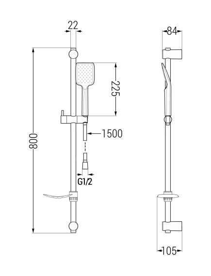 Mexen Lynx DQ62 zestaw wannowy, złoty - 745913DQ62-50, 4 image