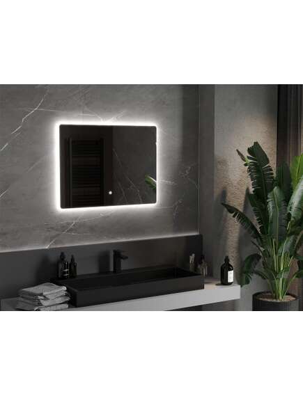 Mexen Sun lustro łazienkowe podświetlane 80 x 60 cm, LED 6000K, antypara - 9807-080-060-611-00, 2 image