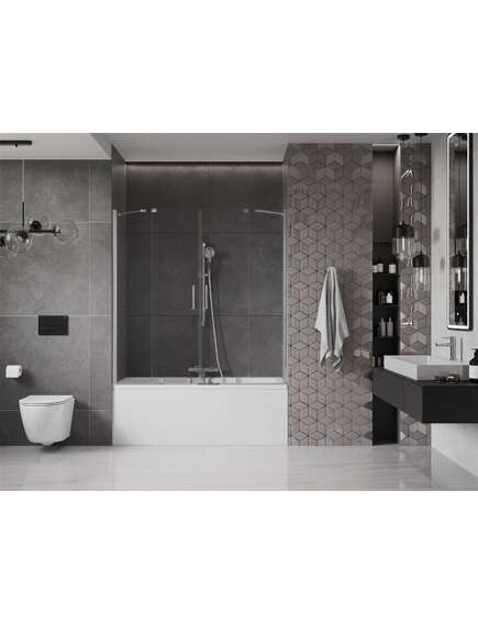 Mexen Velar Duo parawan nawannowy 2-skrzydłowy przesuwny 140 x 150 cm, transparent, chrom - 896-140-000-02-01, изображение 2