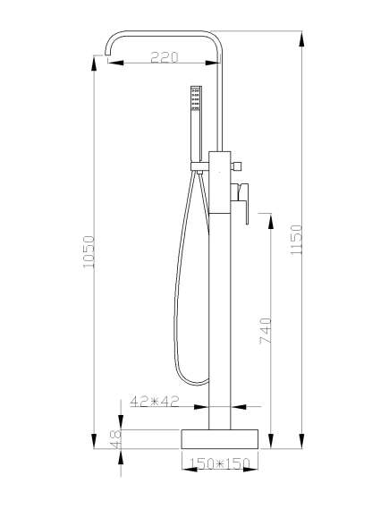 Mexen Avila wolnostojąca bateria wannowa, złota - 75833-50, изображение 5