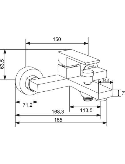 Mexen Uno DQ45 zestaw wannowy, złoty - 71403DQ45-50, 2 image