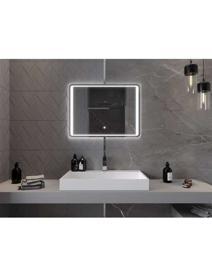 Mexen Zusa lustro łazienkowe podświetlane 80 x 60 cm, LED 6000K, antypara - 9808-080-060-611-00, изображение 4
