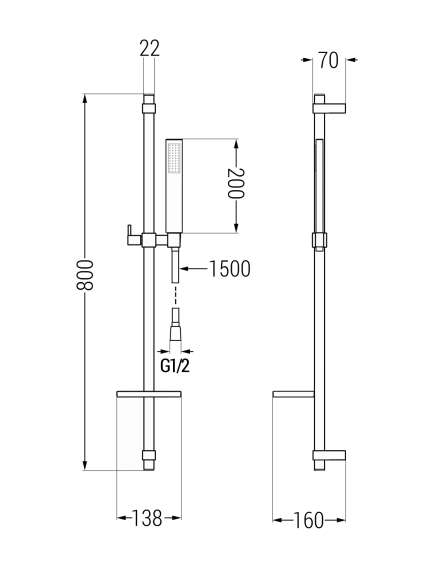 Mexen Estrella DQ02 zestaw wannowy, złoty - 72313DQ02-50, 2 image