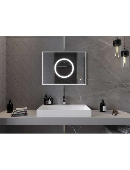 Mexen Koga lustro łazienkowe podświetlane 80 x 60 cm, LED 6000K, antypara - 9821-080-060-611-00, 4 image