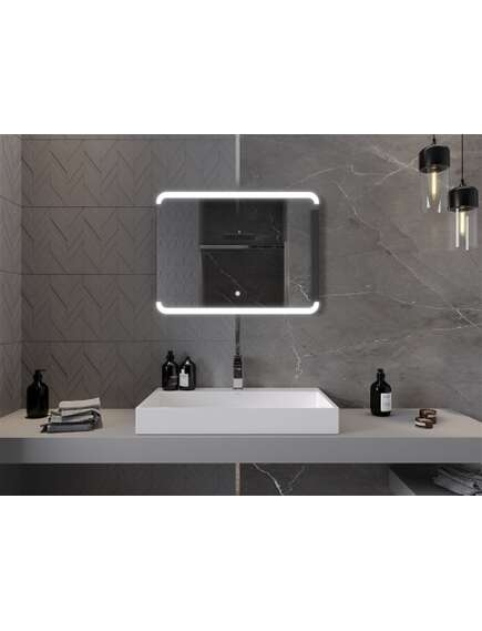 Mexen Nida lustro łazienkowe podświetlane 80 x 60 cm, LED 6000K, antypara - 9806-080-060-611-00, 3 image