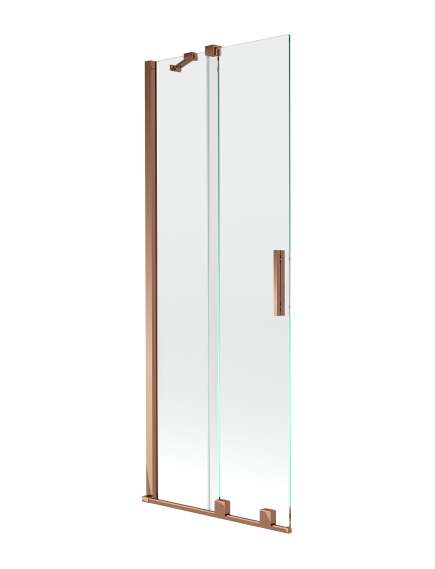 Mexen Velar parawan nawannowy 2-skrzydłowy przesuwny 75 x 150 cm, transparent, różowe złoto - 896-075-000-01-60