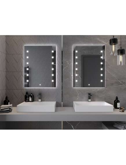 Mexen Ner lustro łazienkowe podświetlane 60 x 80 cm, LED 6000K, antypara - 9809-060-080-611-00, 4 image
