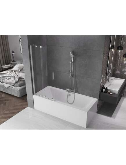 Mexen Velar parawan nawannowy 2-skrzydłowy przesuwny 85 x 150 cm, transparent, chrom - 896-085-000-01-01, изображение 2