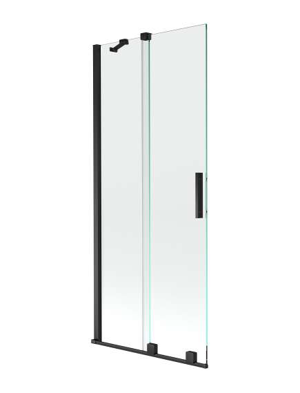 Mexen Velar parawan nawannowy 2-skrzydłowy przesuwny 80 x 150 cm, transparent, czarny - 896-080-000-01-70
